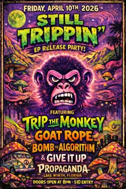 Still Trippin EP Release Party Ft. Trip the Monkey. Goat Rope. Bomb the Algorithm. & Give It Up