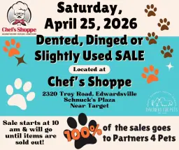 Chef Shoppe’s Dented, Dinged & Slightly Used Sale to benefit Partners for Pets