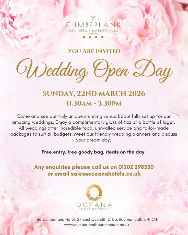 Wedding Open Day at The Cumberland Hotel Bournemouth