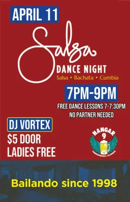 Save the date Latin Night Clasico @ Hangar 9 - Salsa, Bachata, & Latin Classics - + Dance Lessons!
