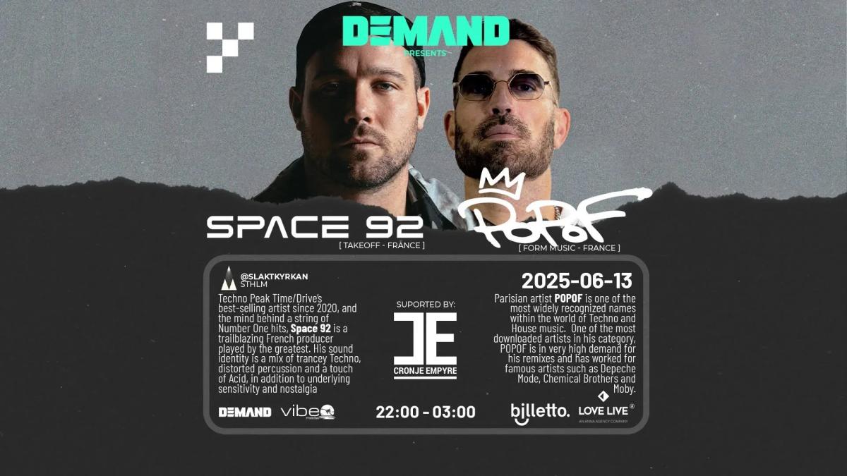 SPACE 92 x POPOF: Massive Techno Night at Slaktkyrkan 🎶🇫🇷🔥