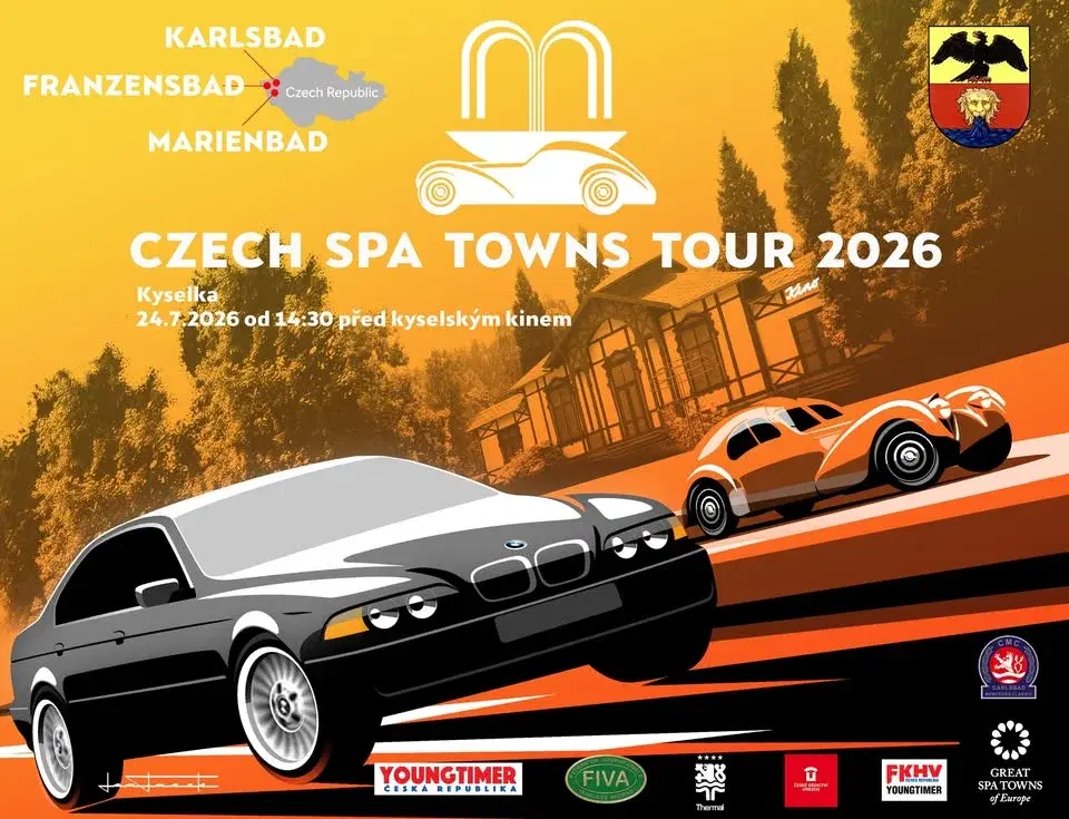 Setkání a výstava historických vozidel a youngtimerů u příležitosti akce Czech Spa Towns TOUR 2026