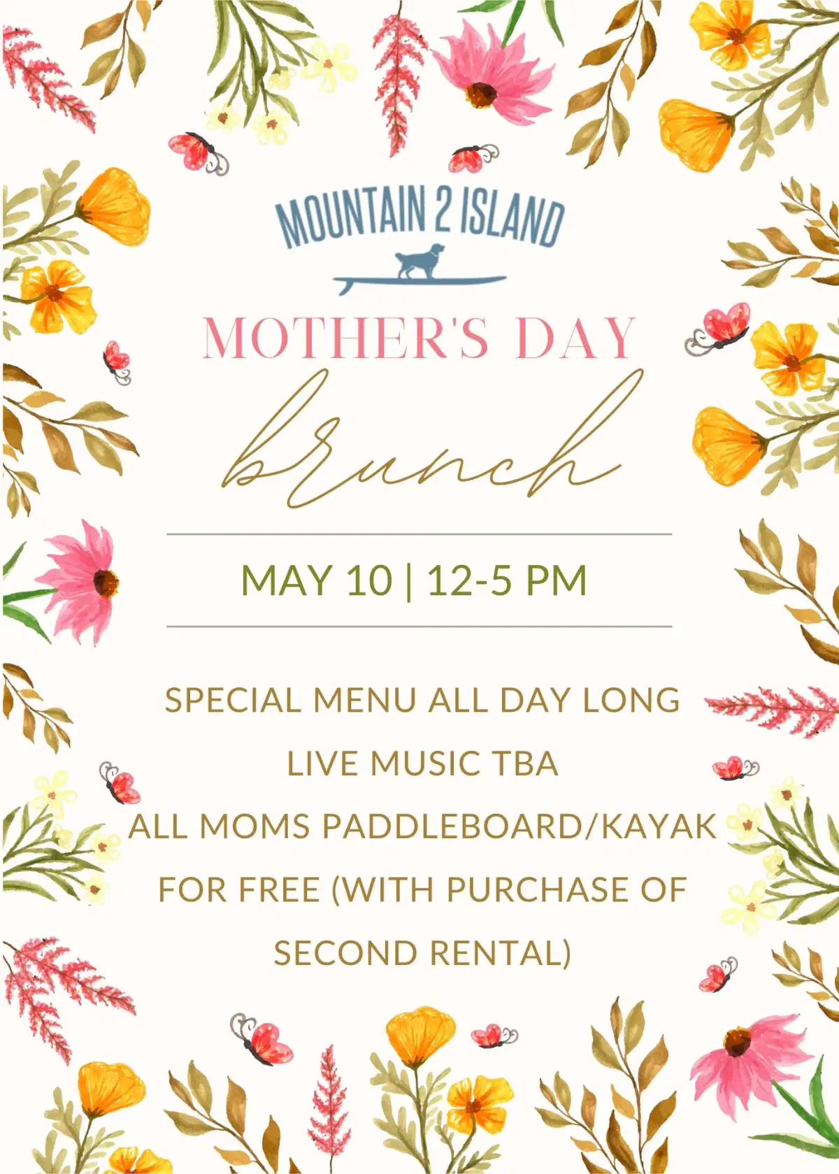 Mother's Day Brunch @M2I at Rockhouse Marina