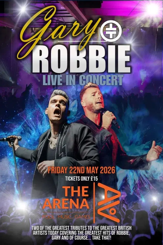 Dan Budd as Robbie Williams and Jon Fisher as Gary Barlow