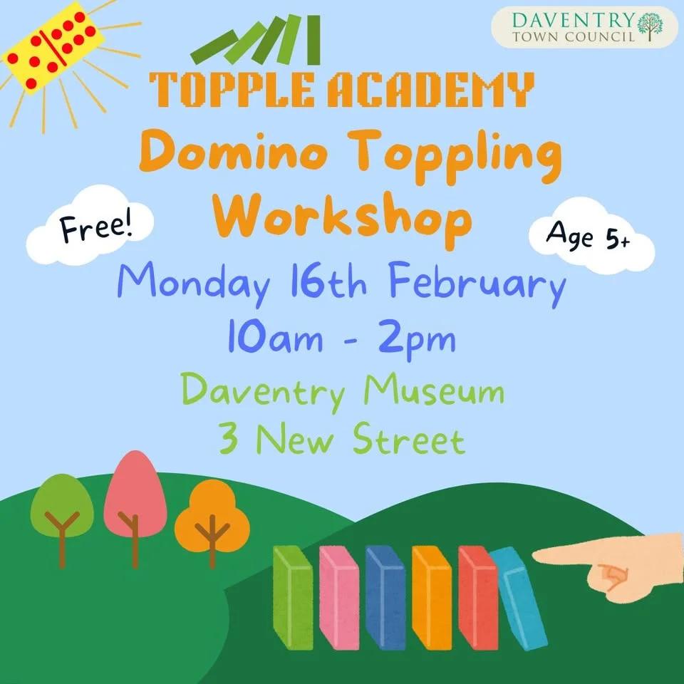 Topple Academy Domino Toppling Workshop -Free Drop In Session -Monday 16th February (Half Term Week)