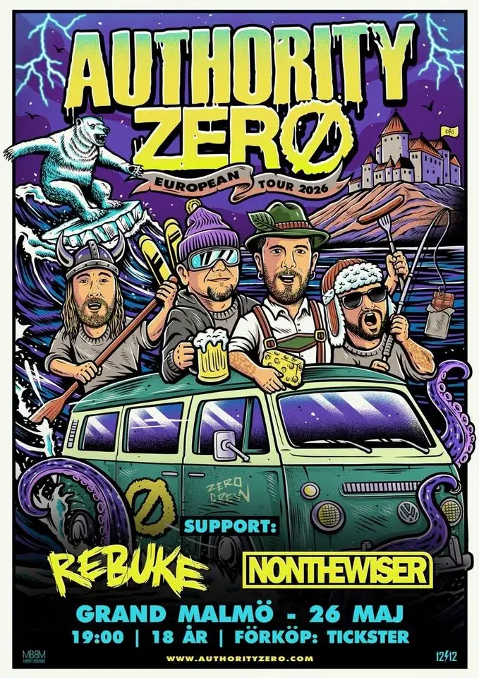 Authority Zero European Tour 2026. Support: Rebuke + Nonthewiser. Live på Grand