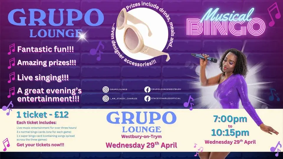 Musical Bingo live at Grupo Lounge (Westbury-on-Trym, Bristol, UK) - Wednesday 29th April 7pm