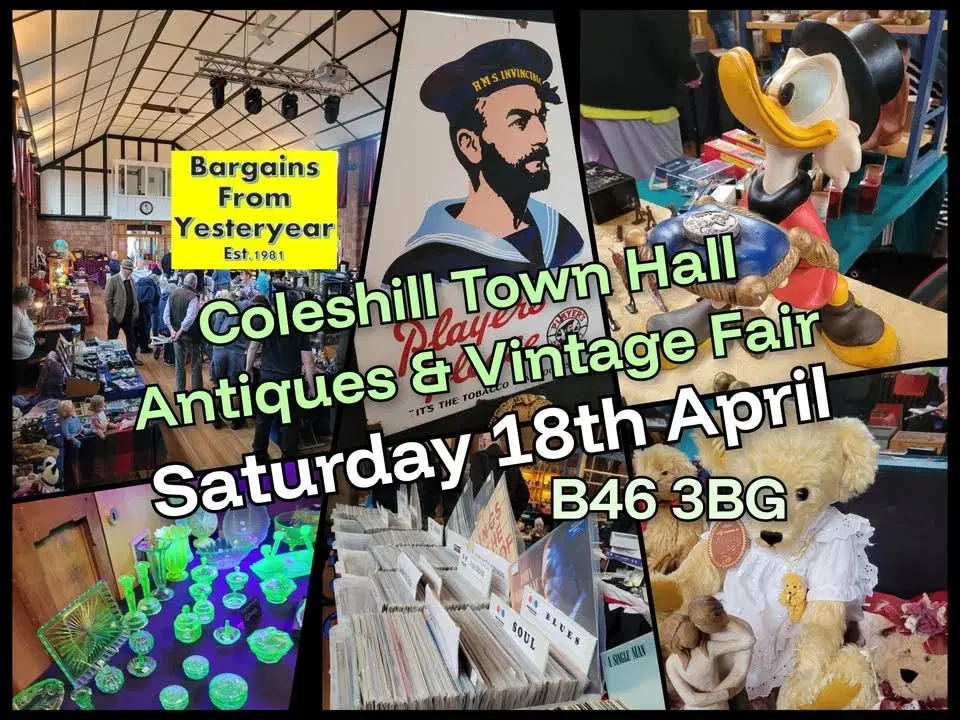 Coleshill Town Hall Antiques & Vintage Fair 2026