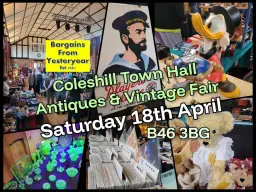 Coleshill Town Hall Antiques & Vintage Fair 2026