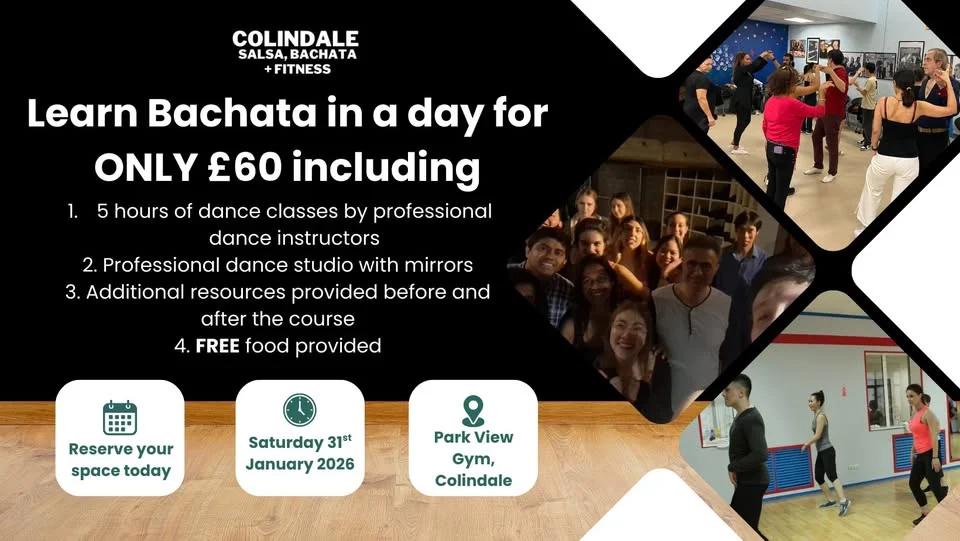 Learn Bachata in 1 day in London for beginners, anyone with 2 left feet or wanting to polish basics
