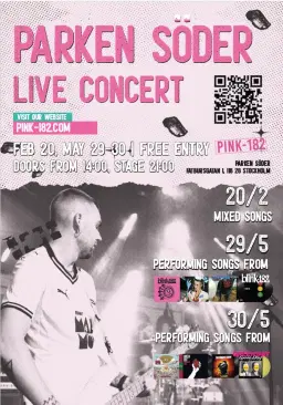 PINK-182 @ Parken Söder - GREEN DAY NIGHT! - fritt inträde!