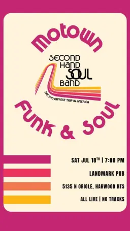 Second Hand Soul Band | Landmark Pub | Sat Jul 18th | 7:00 PM - 10:30 PM