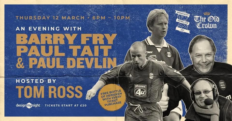An evening with Barry Fry, Paul Tait & Paul Devlin at The Old Crown