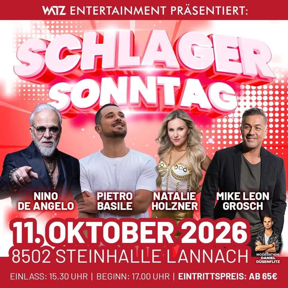 SCHLAGER SONNTAG | Steinhalle Lannach am 11.10.2026