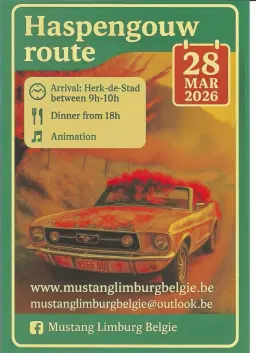 Haspengouw route voor alle Ford Mustang wagens