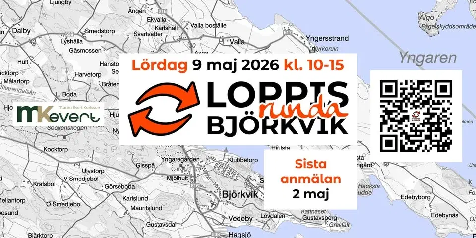 Loppisrunda Björkvik Lördag 9 maj 2026 (Katrineholms kommun)