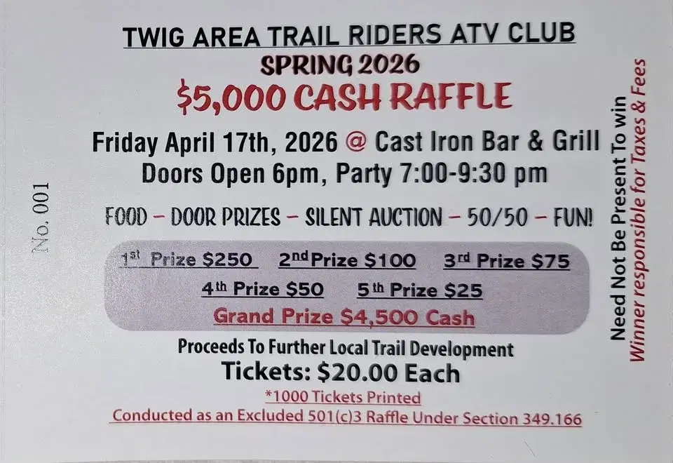 Twig ATV Spring Raffle Party Fundraiser