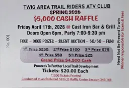 Twig ATV Spring Raffle Party Fundraiser