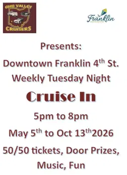 2026 - Downtown Franklin 4th St Weekly Tuesday Night Cruise In