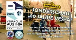 Sonderschau "80 Jahre Vespa" bei Oldtimermesse Tulln 2026