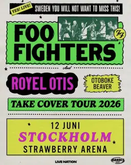 TAKE COVER TOUR 2026 • STOCKHOLM SWEDEN
