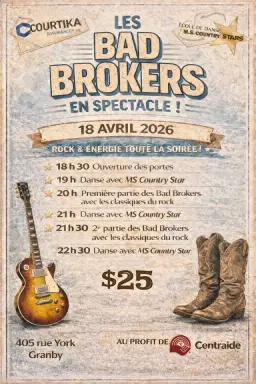 Bad Brokers en Spectacle Rock & Country pour Centraide