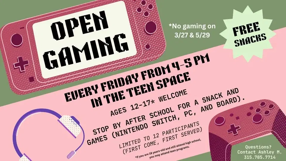 Ages 12-17 Open Gaming