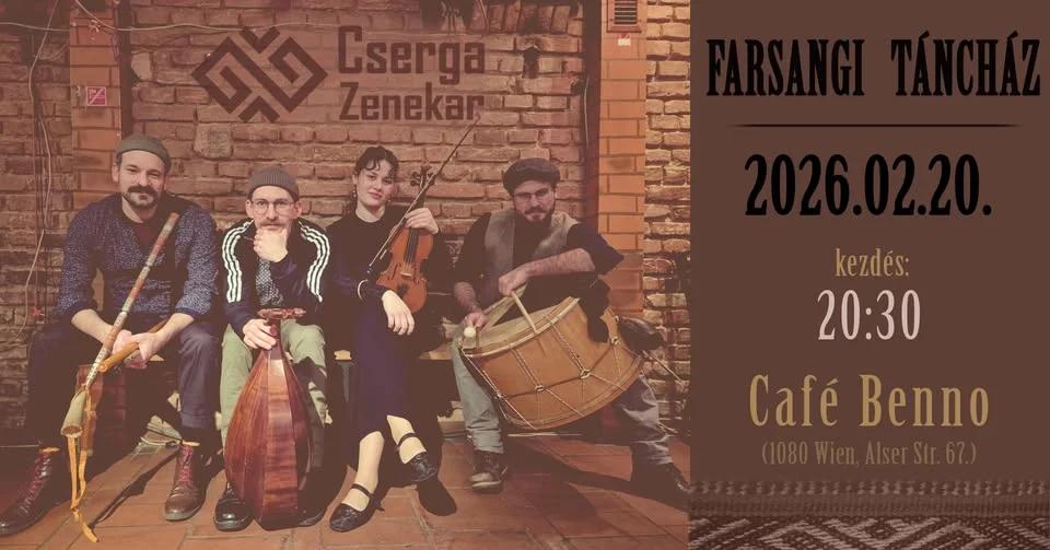 Farsangi Cserga táncház BÉCSBEN - Faschingstanzhaus mit der Cserga Band