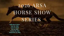 2026 Attica Rodeo & Show Assoc. Horse Show Series