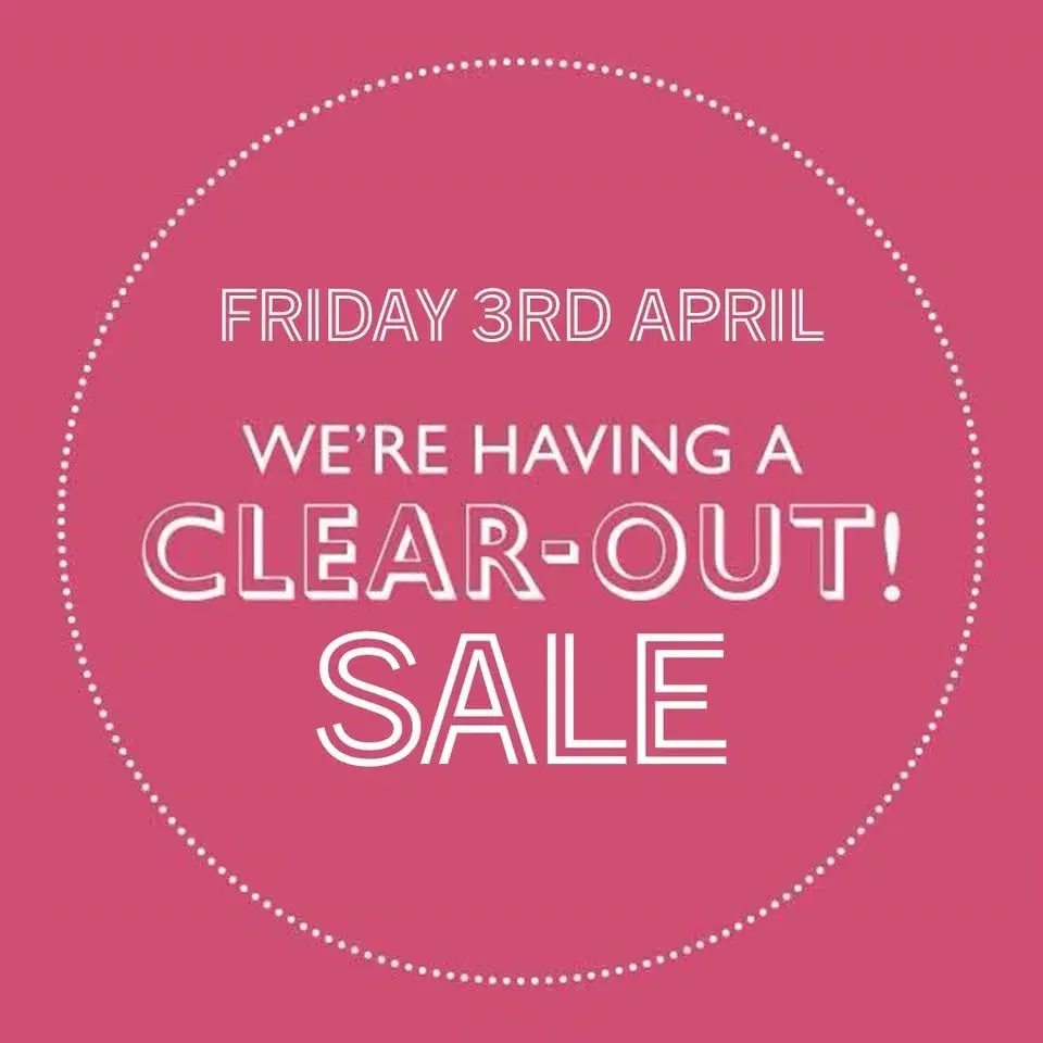 CLEAR-OUT SALE (one day only)