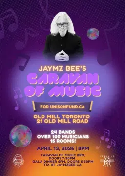 Jaymz Bee’s Caravan of Music for Unison Fund at Old Mill Toronto