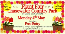 Spring Plant Hunters' Fair at Chasewater Country Park on Bank Holiday Monday 4th May