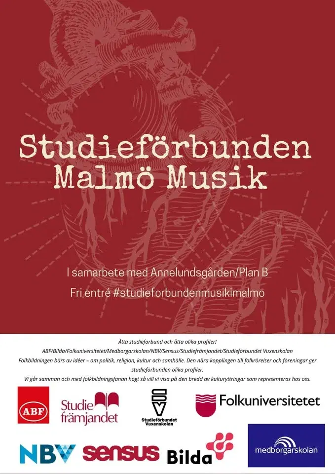 Studieförbunden Musik i Malmö, band/akter från din lokala musikscen! 6/5