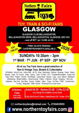 GLASGOW Toy, Train & Sci-Fi Fair on Sunday 7th June 2026