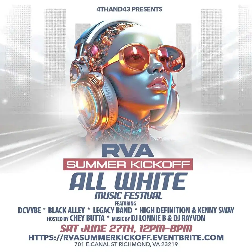RVA ALL WHITE SUMMER KICKOFF MUSIC FESTIVAL W/DCVYBE BLACK ALLEY LEGACY BAND HIGH DEFINITION