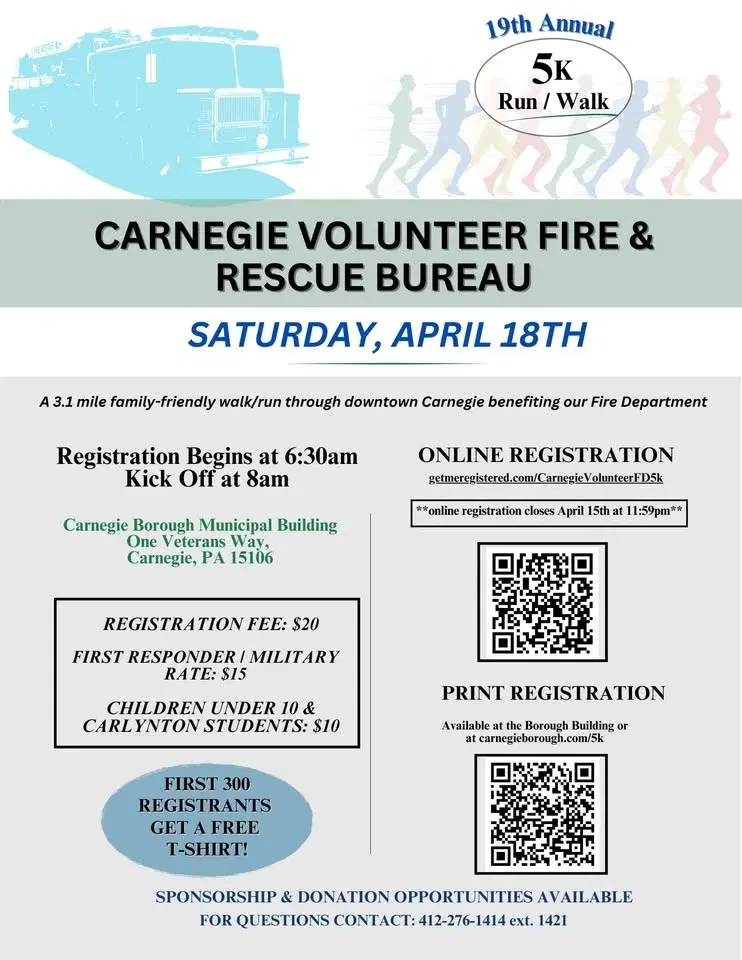 19th Annual Carnegie Volunteer Fire & Rescue Bureau 5k