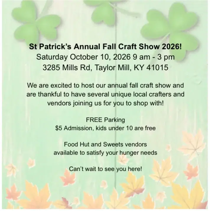 St. Patrick's Taylor Mill - Annual Fall Craft Show 2026