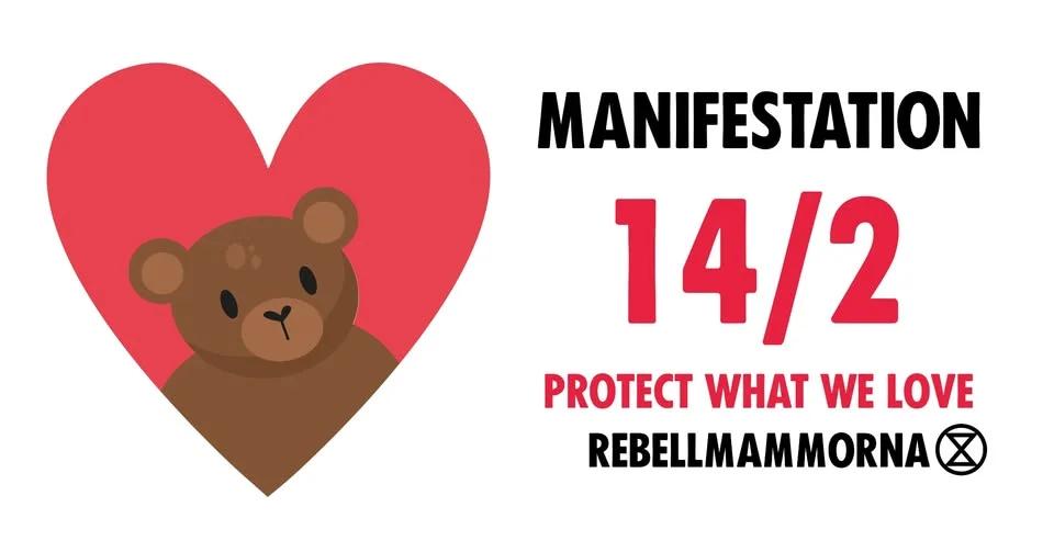 Alla hjärtans dag - klimatmanifestation med rebellmammorna i Malmö