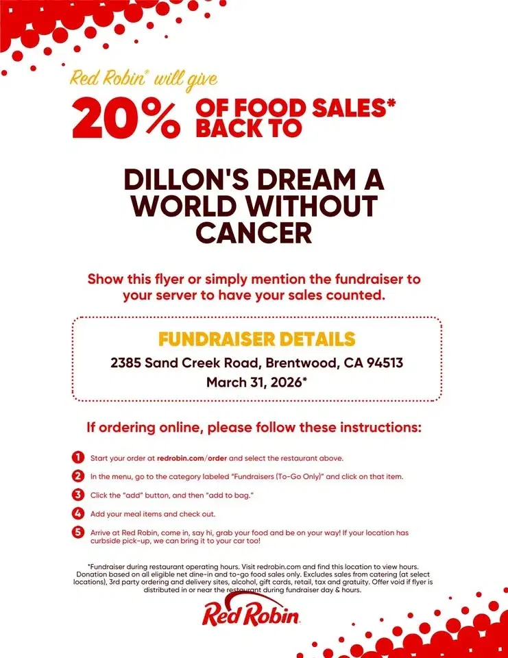 Dillon's Dream Red Robin Fundraiser-Brentwood