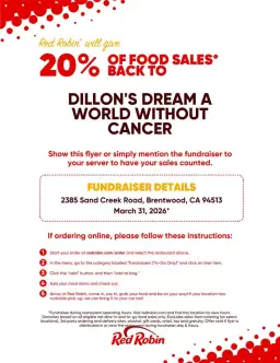 Dillon's Dream Red Robin Fundraiser-Brentwood