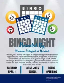 BINGOMANIA by Madonna Volleyball & Baseball