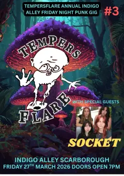 Friday Night Punk Night at Indigo Alley With TEMPERSFLARE and SOCKET.