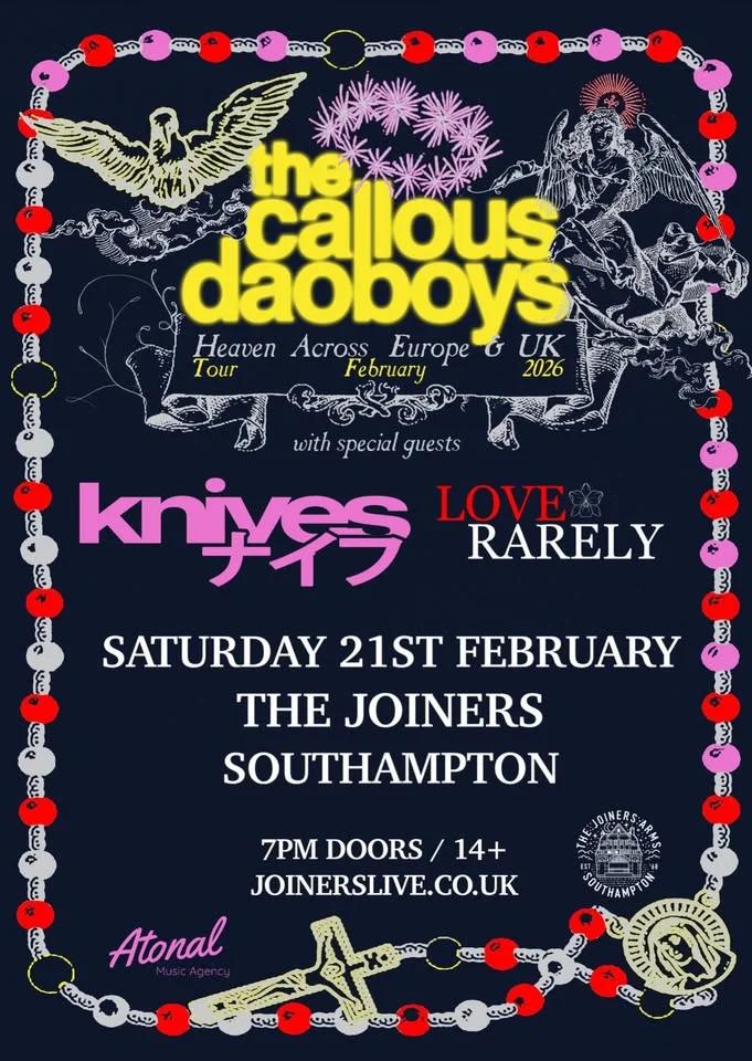 The Callous Daoboys + Knives + LoveRarely at The Joiners, Southampton - SOLD OUT!