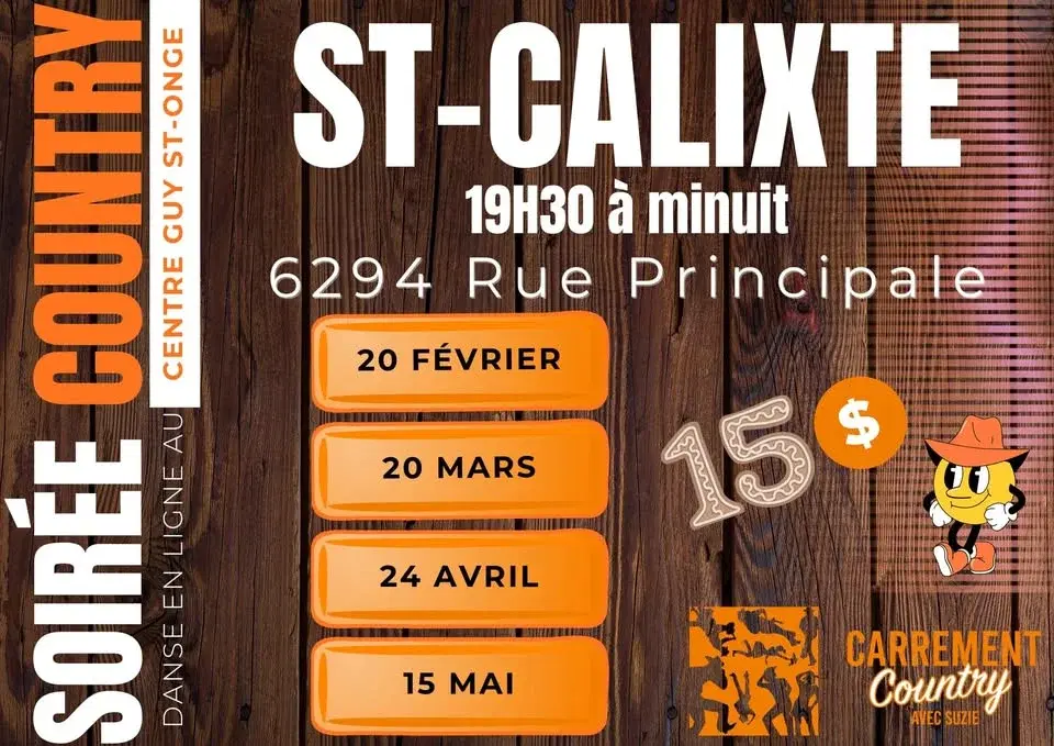 Soirée Danse en ligne Country & Pop