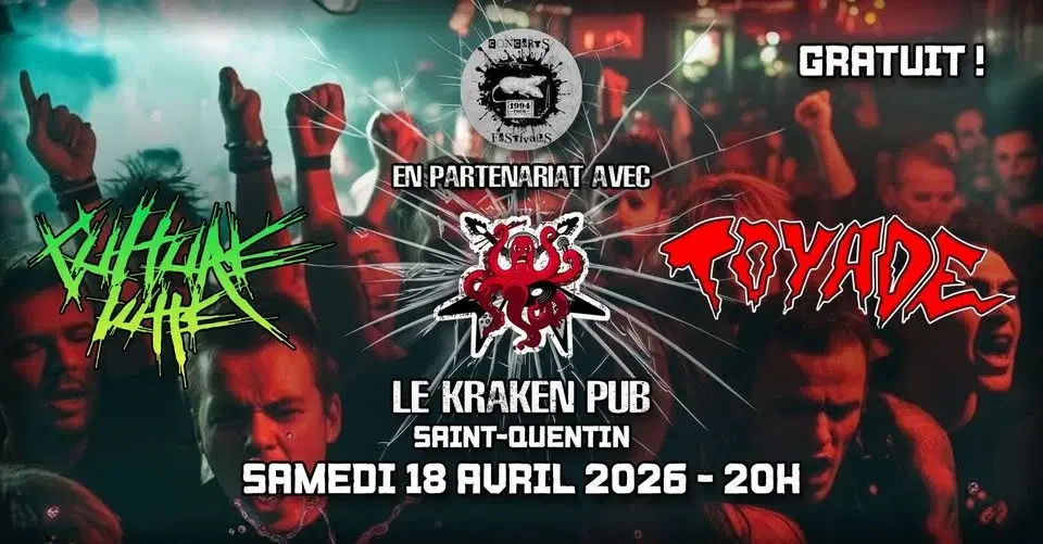Concert PUNK ROCK: CULTURE LUTTE + TOYADE #1994TOUR #KRAKENPUB
