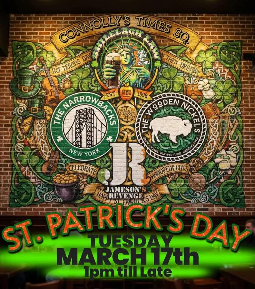 ST. Patrick's Day in NYC with Shilelagh Law, The Narrowbacks, The Wooden Nickels & Jameson's Revenge