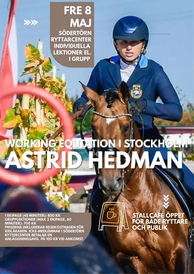 Ridlektion med Astrid Hedman – Fredagen den 8 maj Stockholm