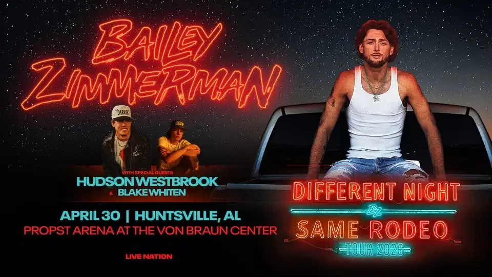 Bailey Zimmerman: Different Night Same Rodeo Tour 2026