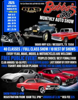 Bubbas 33 Monthly Car Show - Last Sunday of the Month
