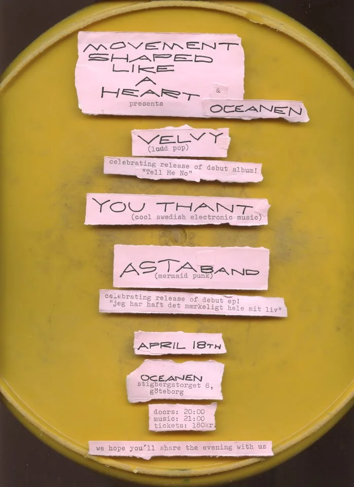 Velvy + ASTA + You Thant - releasefest | 18 april | Oceanen